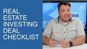 Real Estate Investing Deal Checklist (How to consistently find profitable real estate deals)