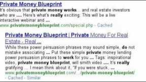 How to find private money lenders - A search story...